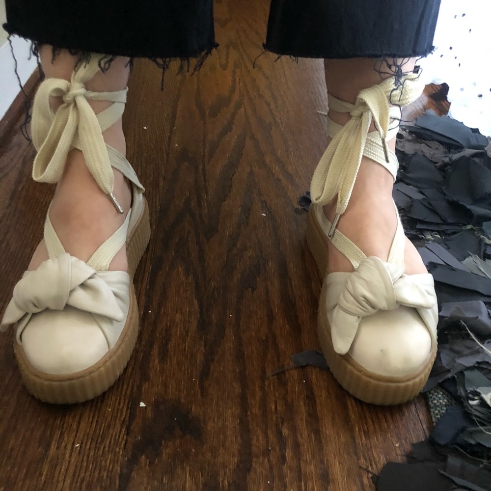 Fenty by Rihanna Nude Platform Wrap Shoes